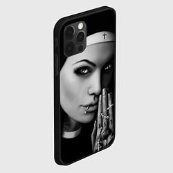 Чехол для iPhone 12 Pro Готическая монашка с татуировкой Страсть, цвет: 3D-черный — фото 2