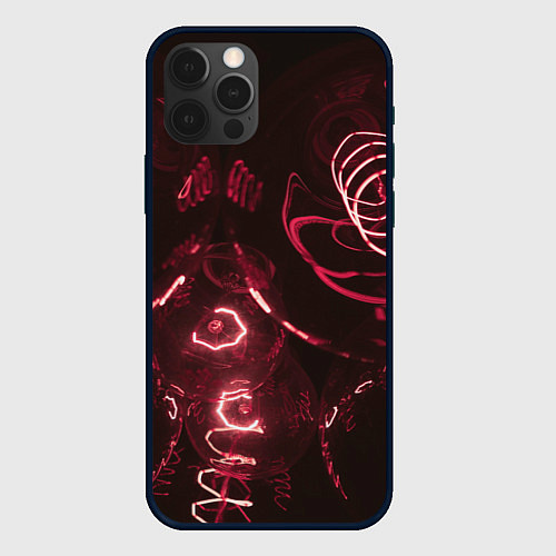 Чехол iPhone 12 Pro Неоновые тусклые фонари / 3D-Черный – фото 1