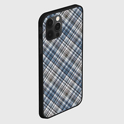 Чехол для iPhone 12 Pro Серо-голубой классический клетчатый узор, цвет: 3D-черный — фото 2