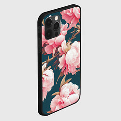 Чехол для iPhone 12 Pro Элегантные бутоны пионов, цвет: 3D-черный — фото 2