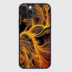 Чехол для iPhone 12 Pro Фрактальные перья, цвет: 3D-черный