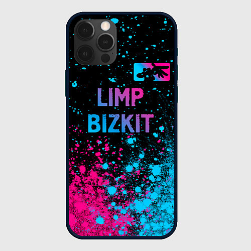 Чехол iPhone 12 Pro Limp Bizkit - neon gradient: символ сверху / 3D-Черный – фото 1