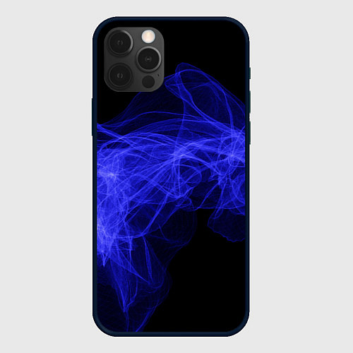 Чехол iPhone 12 Pro Синяя звуковая волна / 3D-Черный – фото 1