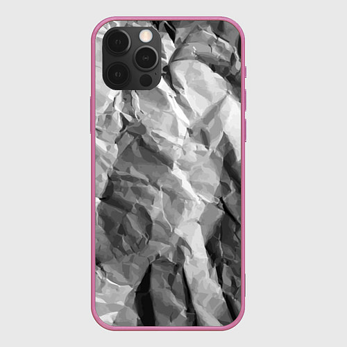 Чехол iPhone 12 Pro Имитация скалы / 3D-Малиновый – фото 1