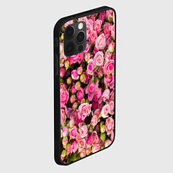 Чехол для iPhone 12 Pro Фон из розовых роз, цвет: 3D-черный — фото 2