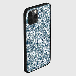 Чехол для iPhone 12 Pro Монстрики с антенками, цвет: 3D-черный — фото 2