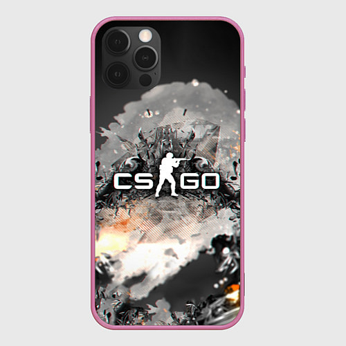 Чехол iPhone 12 Pro CS-GO weapon / 3D-Малиновый – фото 1