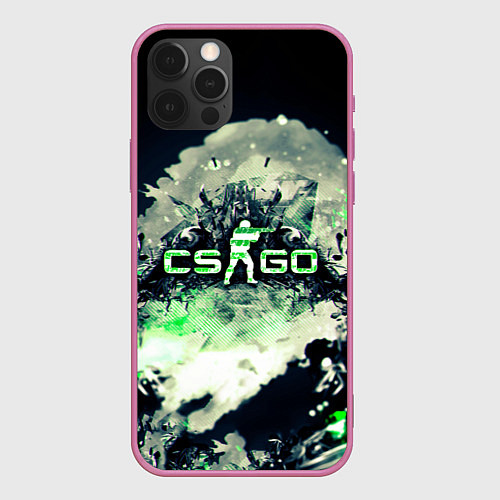 Чехол iPhone 12 Pro CS GO green / 3D-Малиновый – фото 1