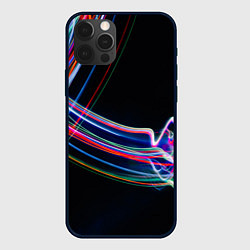 Чехол для iPhone 12 Pro Неоновые линии во тьме, цвет: 3D-черный