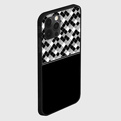 Чехол для iPhone 12 Pro Черно-белый геометрический узор, цвет: 3D-черный — фото 2
