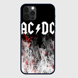 Чехол для iPhone 12 Pro AC DC огонь-пламя, цвет: 3D-черный