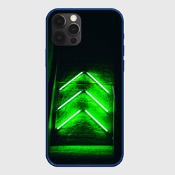 Чехол iPhone 12 Pro Неоновые зелёные стрелки во тьме