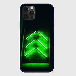 Чехол для iPhone 12 Pro Неоновые зелёные стрелки во тьме, цвет: 3D-черный
