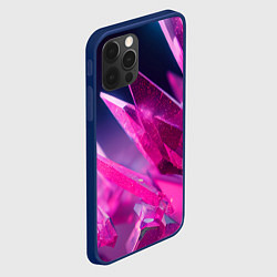 Чехол для iPhone 12 Pro Розовые кристаллы, цвет: 3D-тёмно-синий — фото 2
