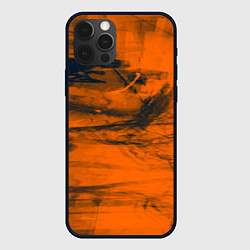 Чехол iPhone 12 Pro Абстрактная оранжевая поверхность и чёрные тени
