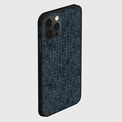 Чехол для iPhone 12 Pro Черно-синий текстурированный в елочку, под джинсу, цвет: 3D-черный — фото 2