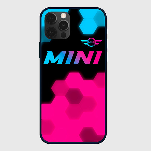 Чехол iPhone 12 Pro Mini - neon gradient: символ сверху / 3D-Черный – фото 1