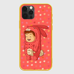 Чехол для iPhone 12 Pro Зайка-малыш, цвет: 3D-желтый