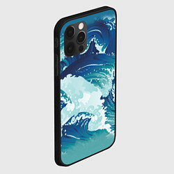 Чехол для iPhone 12 Pro Несущиеся морские волны, цвет: 3D-черный — фото 2
