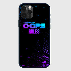 Чехол для iPhone 12 Pro Critical ops neon, цвет: 3D-черный