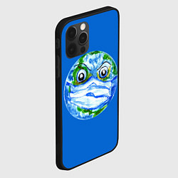 Чехол для iPhone 12 Pro Злая планета Земля в маске, цвет: 3D-черный — фото 2
