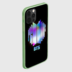 Чехол для iPhone 12 Pro BTS gradient logo, цвет: 3D-салатовый — фото 2