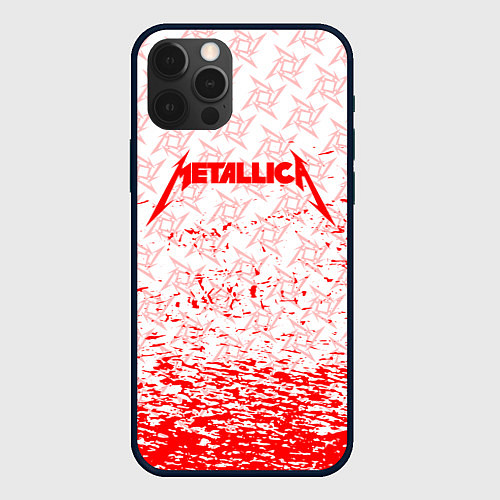 Чехол iPhone 12 Pro Metallica - брызги / 3D-Черный – фото 1