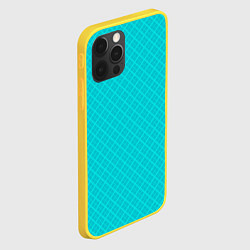 Чехол для iPhone 12 Pro Голубая абстракция из квадратов, цвет: 3D-желтый — фото 2