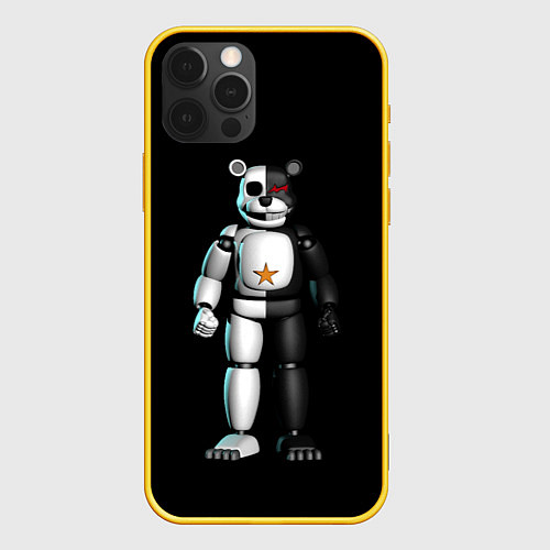 Чехол iPhone 12 Pro Monokuma and FNAF / 3D-Желтый – фото 1