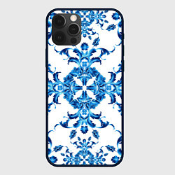 Чехол iPhone 12 Pro Гжель синий узор