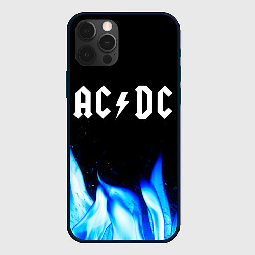 Чехол iPhone 12 Pro AC DC blue fire / 3D-Черный – фото 1