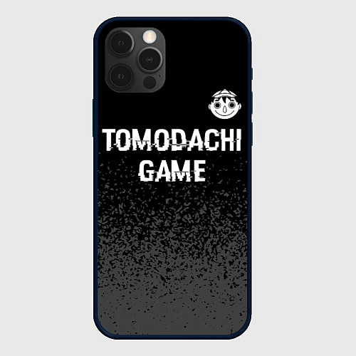 Чехол iPhone 12 Pro Tomodachi Game glitch на темном фоне: символ сверх / 3D-Черный – фото 1