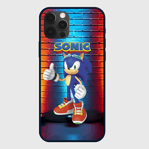 Чехол iPhone 12 Pro Sonic - Hedgehog - Video game - жест / 3D-Черный – фото 1