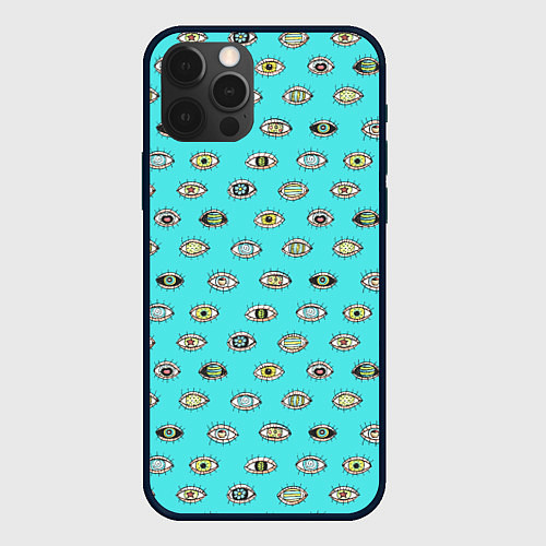 Чехол iPhone 12 Pro Глаза с разными зрачками поп арт / 3D-Черный – фото 1