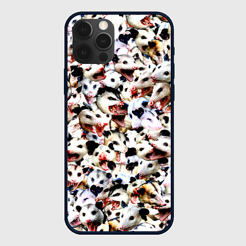 Чехол iPhone 12 Pro Опоссумы / 3D-Черный – фото 1