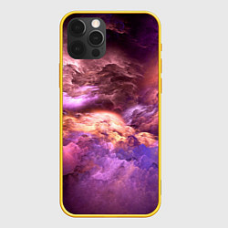 Чехол для iPhone 12 Pro Необычное фиолетовое облако, цвет: 3D-желтый