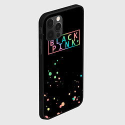 Чехол для iPhone 12 Pro Blackpink брызги красок, цвет: 3D-черный — фото 2