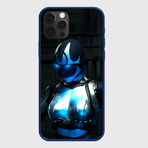 Чехол iPhone 12 Pro Робот - женщина / 3D-Тёмно-синий – фото 1