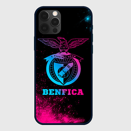 Чехол iPhone 12 Pro Benfica - neon gradient / 3D-Черный – фото 1