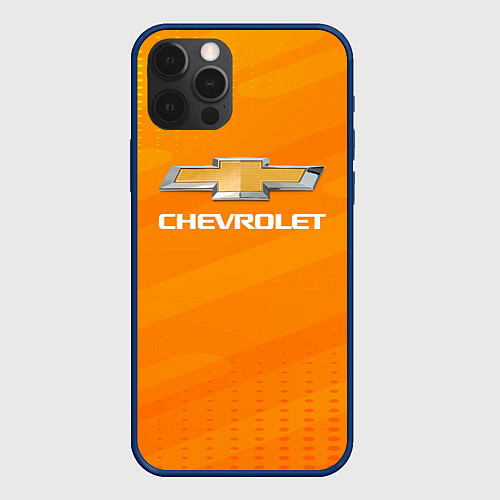 Чехол iPhone 12 Pro Chevrolet абстракция / 3D-Тёмно-синий – фото 1