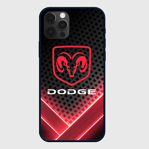 Чехол iPhone 12 Pro Dodge карбон / 3D-Черный – фото 1