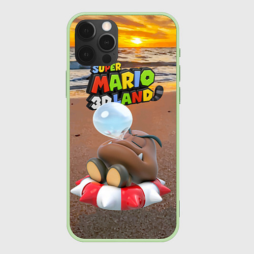 Чехол iPhone 12 Pro Goomba - Super Mario 3D Land / 3D-Салатовый – фото 1