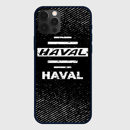 Чехол iPhone 12 Pro Haval с потертостями на темном фоне / 3D-Черный – фото 1