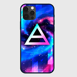 Чехол для iPhone 12 Pro Thirty Seconds to Mars неоновый космос, цвет: 3D-черный