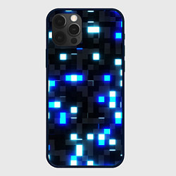 Чехол для iPhone 12 Pro Неоновые светящиеся квадраты, цвет: 3D-черный
