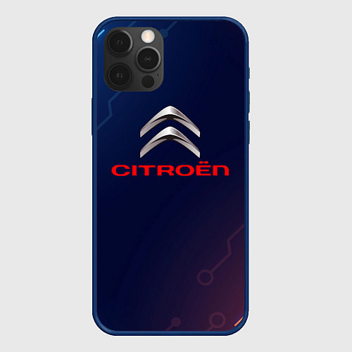 Чехол iPhone 12 Pro Citroёn абстракция неон / 3D-Тёмно-синий – фото 1