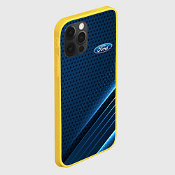 Чехол для iPhone 12 Pro Ford Абстракция карбон, цвет: 3D-желтый — фото 2