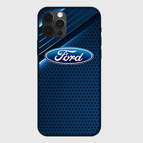 Чехол iPhone 12 Pro Ford Абстракция / 3D-Черный – фото 1