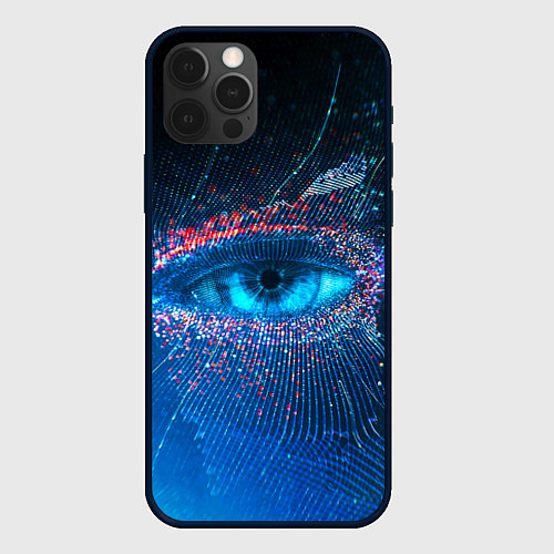 Чехол iPhone 12 Pro Цифровой глаз / 3D-Черный – фото 1