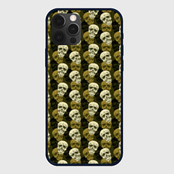 Чехол для iPhone 12 Pro Милитари улыбающиеся черепа, цвет: 3D-черный